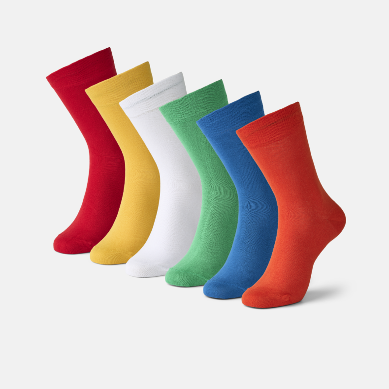 6 PACK COLOURED BAMBOO SOCKS