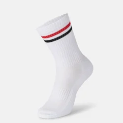 WHITE BAMBOO SPORT SOCKS red/black